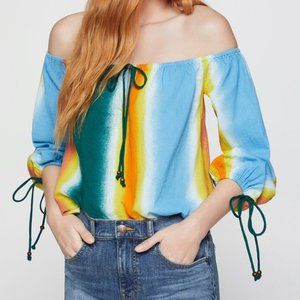 BCBG Faded Stripe Crop Top - Small